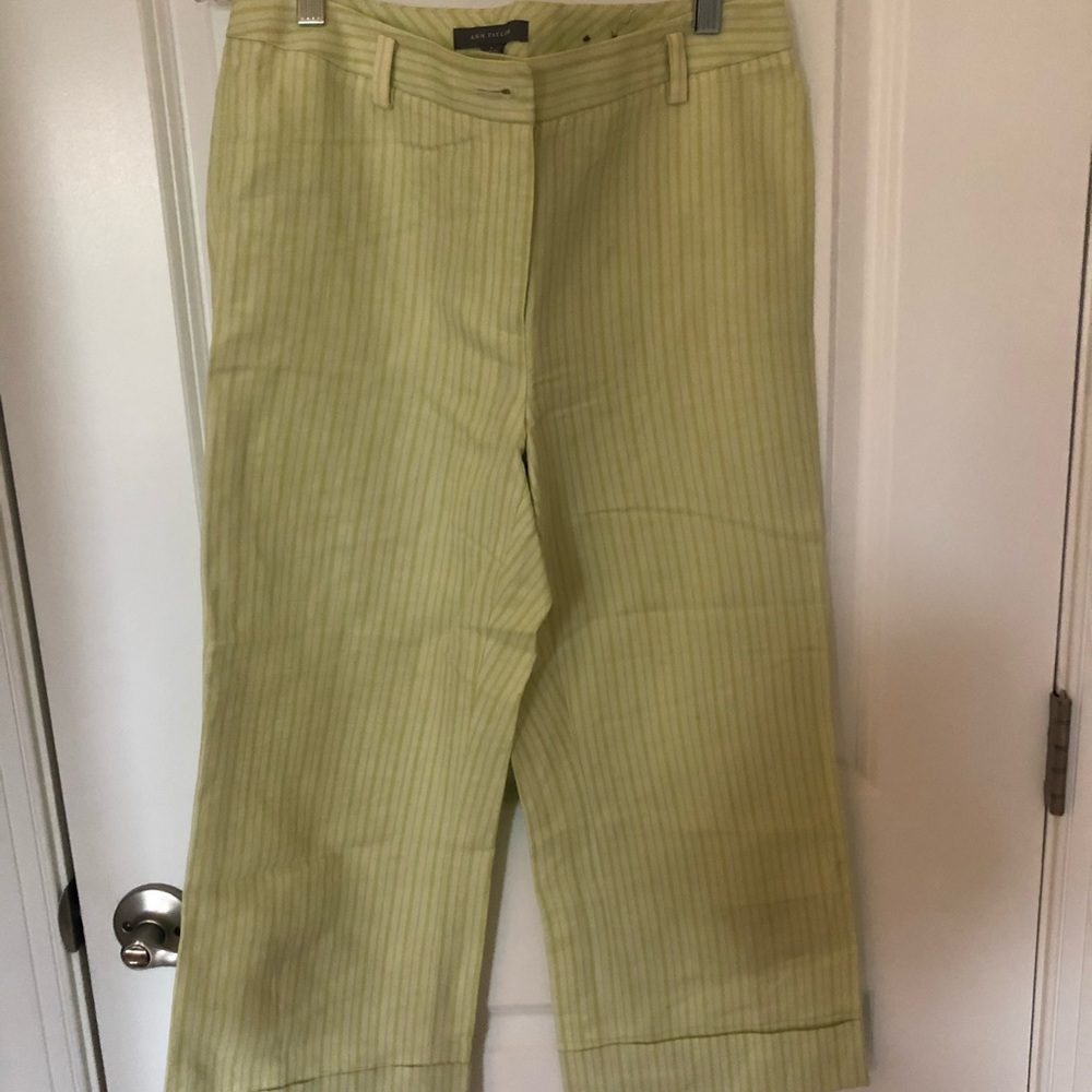 Green striped pants